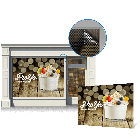 Custom Window Perforated Vinyl Printing at Newprint store in Window Signs with SKU: LFWINDPERF
