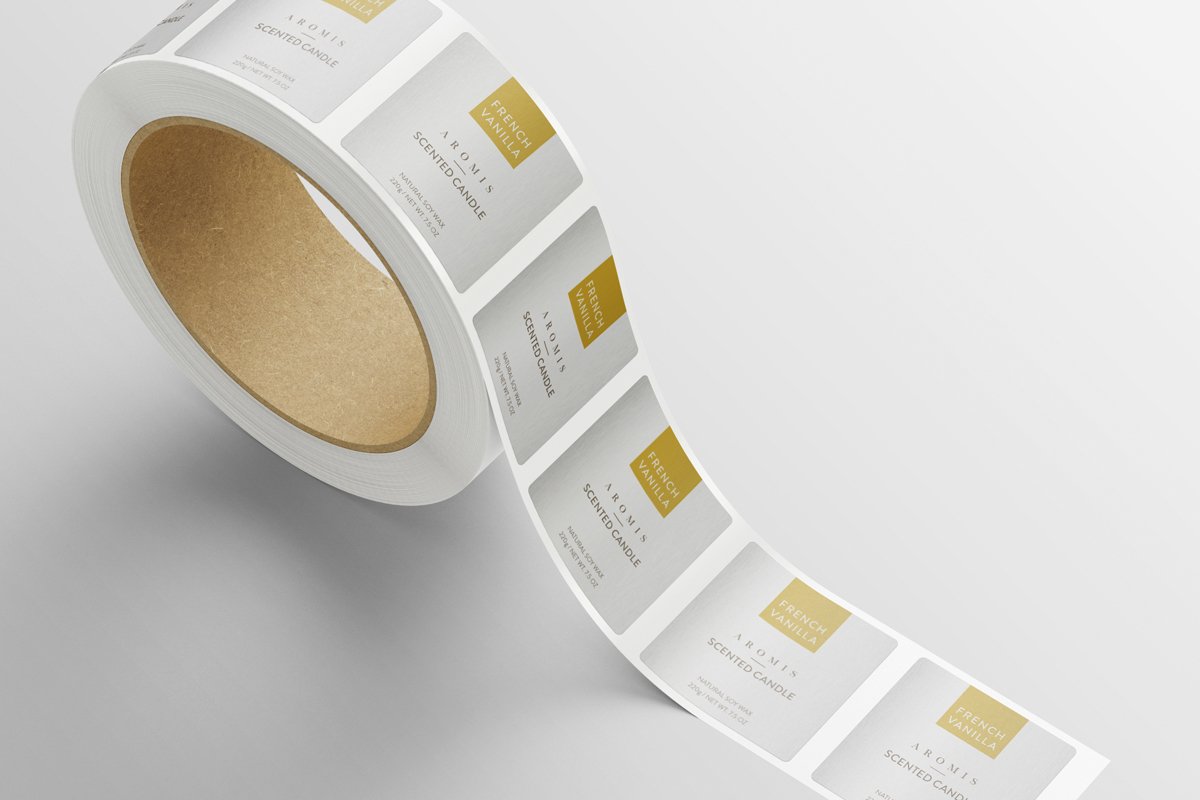 Branding Labels on a roll as an example of Roll Labels printing.