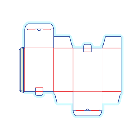 Reverse Tuck-End Box with Top and Bottom Tongue Lock Dieline