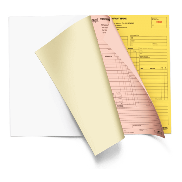 NCR Carbonless form, four part set