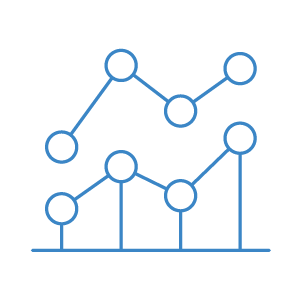 Icon of a chart showing analytic